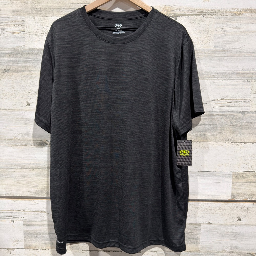 Athletic Works Poly Jersey Tee Men 2XL Black Stripe Active Sporty NWT